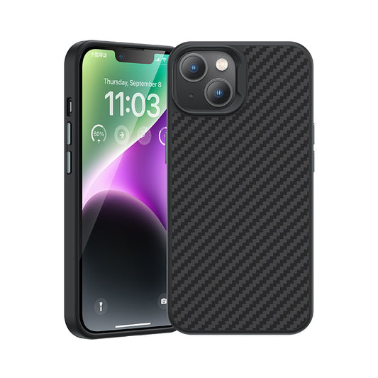 Apple iPhone 14 Plus Kılıf Karbon Fiber M-safe Şarj Özellikli Benks Hybrid ArmorPro 1500D Kevlar Kapak