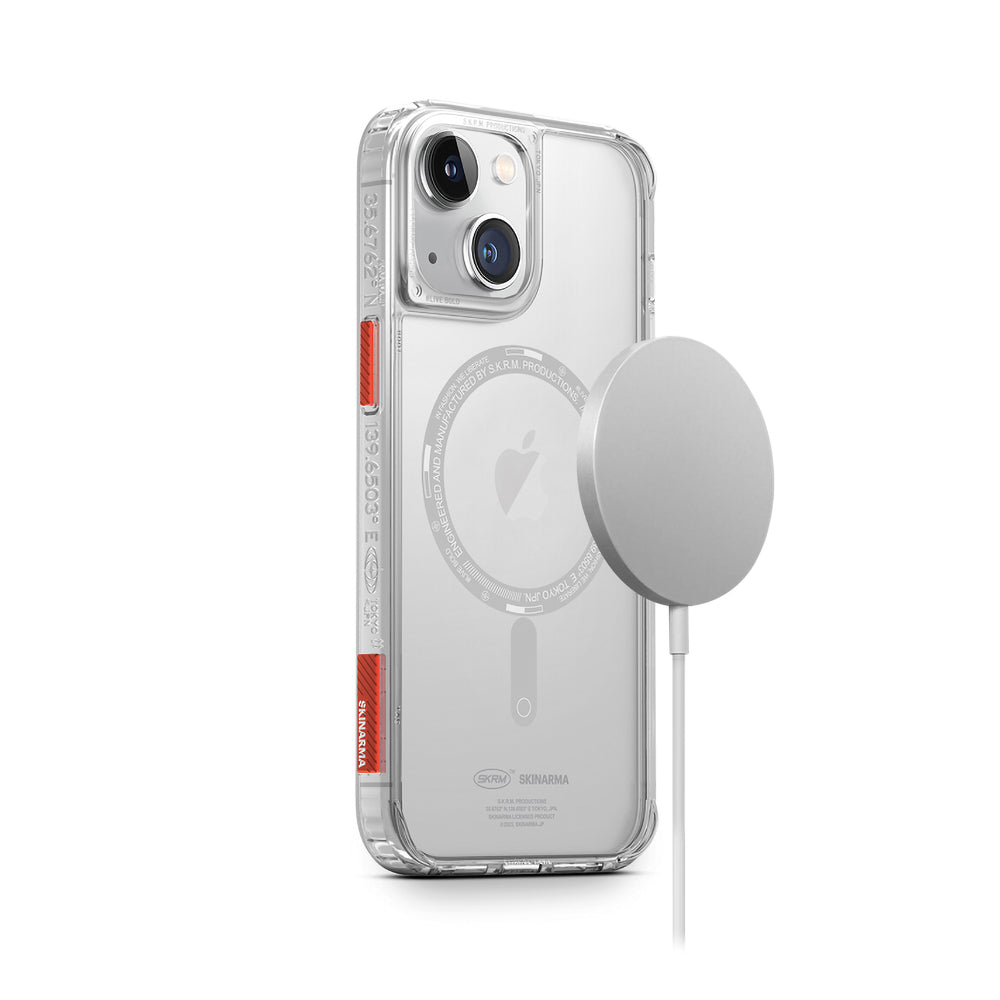 iPhone 14 Plus Kılıf SkinArma Şeffaf Airbag Tasarımlı Magsafe Şarj Özellikli Saido Kılıf Renksiz