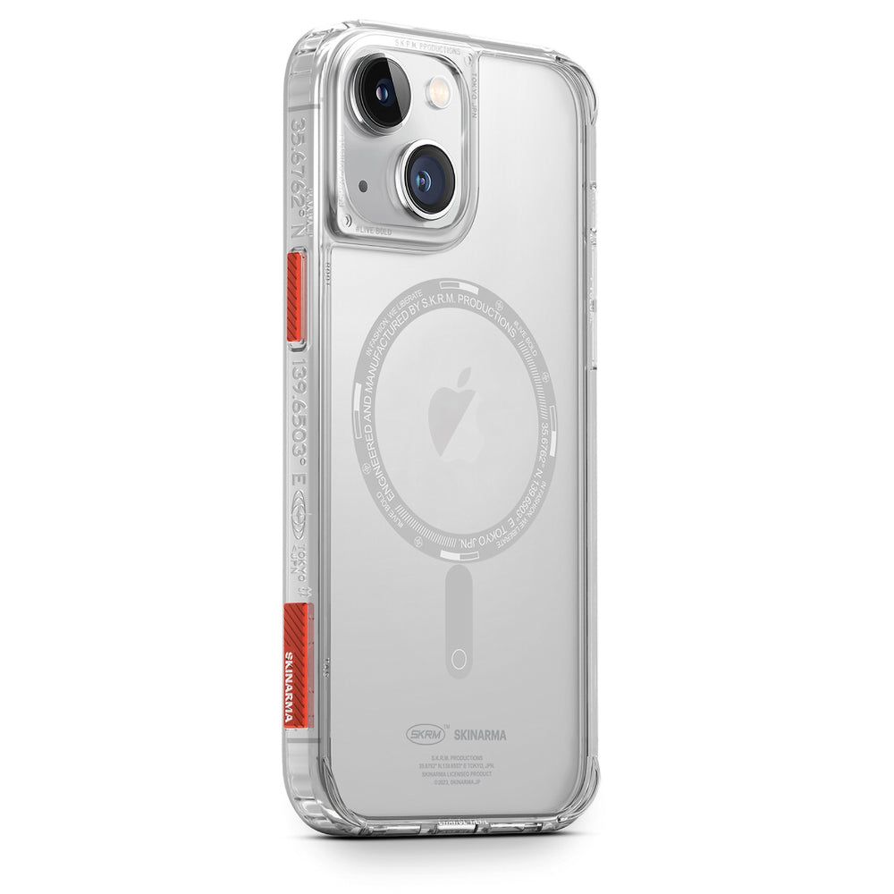 iPhone 14 Plus Kılıf SkinArma Şeffaf Airbag Tasarımlı Magsafe Şarj Özellikli Saido Kılıf Renksiz