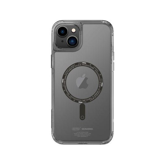 iPhone 14 Plus Kılıf SkinArma Şeffaf Airbag Tasarımlı Magsafe Şarj Özellikli Saido Kılıf Füme