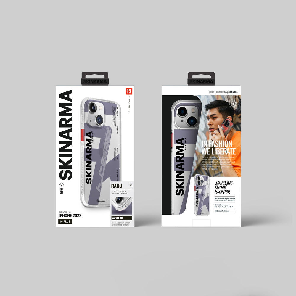 iPhone 14 Plus Kılıf SkinArma Şeffaf Airbag Tasarımlı Raku Kılıf Mor