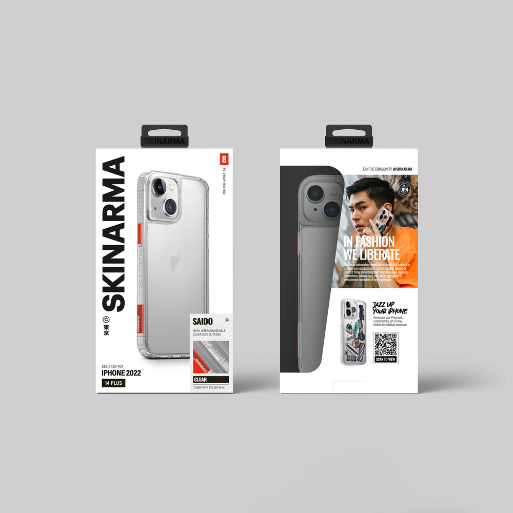 iPhone 14 Plus Kılıf SkinArma Şeffaf Airbag Tasarımlı Saido Kılıf Renksiz