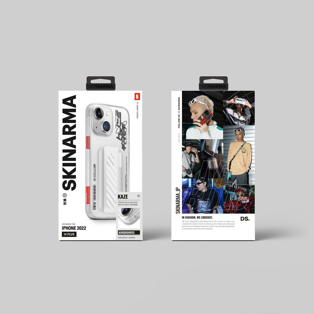 iPhone 14 Plus Kılıf SkinArma Şeffaf Desenli Kaze Kılıf Füme