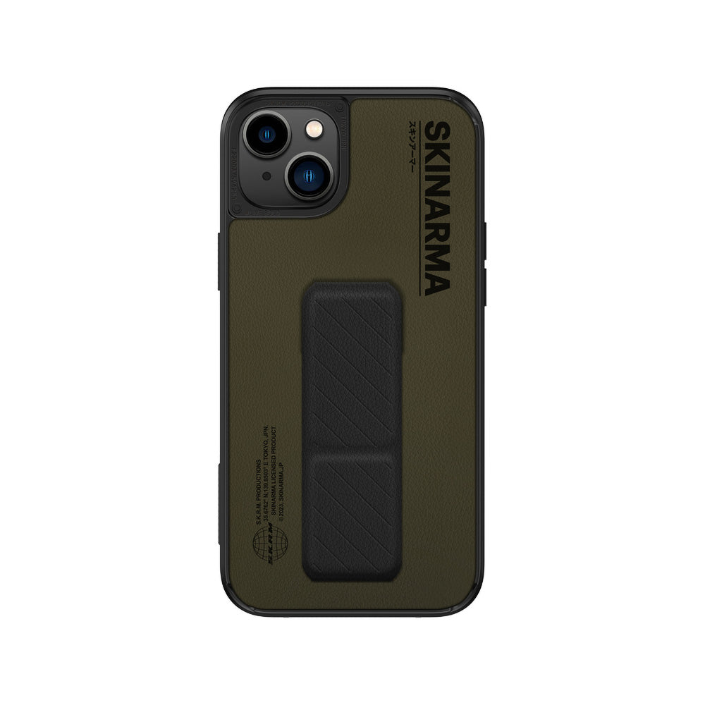 iPhone 14 Plus Kılıf SkinArma Standlı Deri Görünümlü Gyo Kılıf Olive