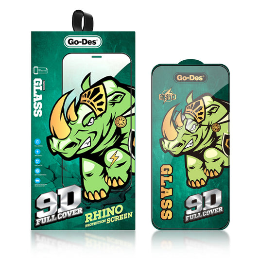 iPhone 14 Pro Go Des 9D Full Cover Temperli Cam Ekran Koruyucu Siyah