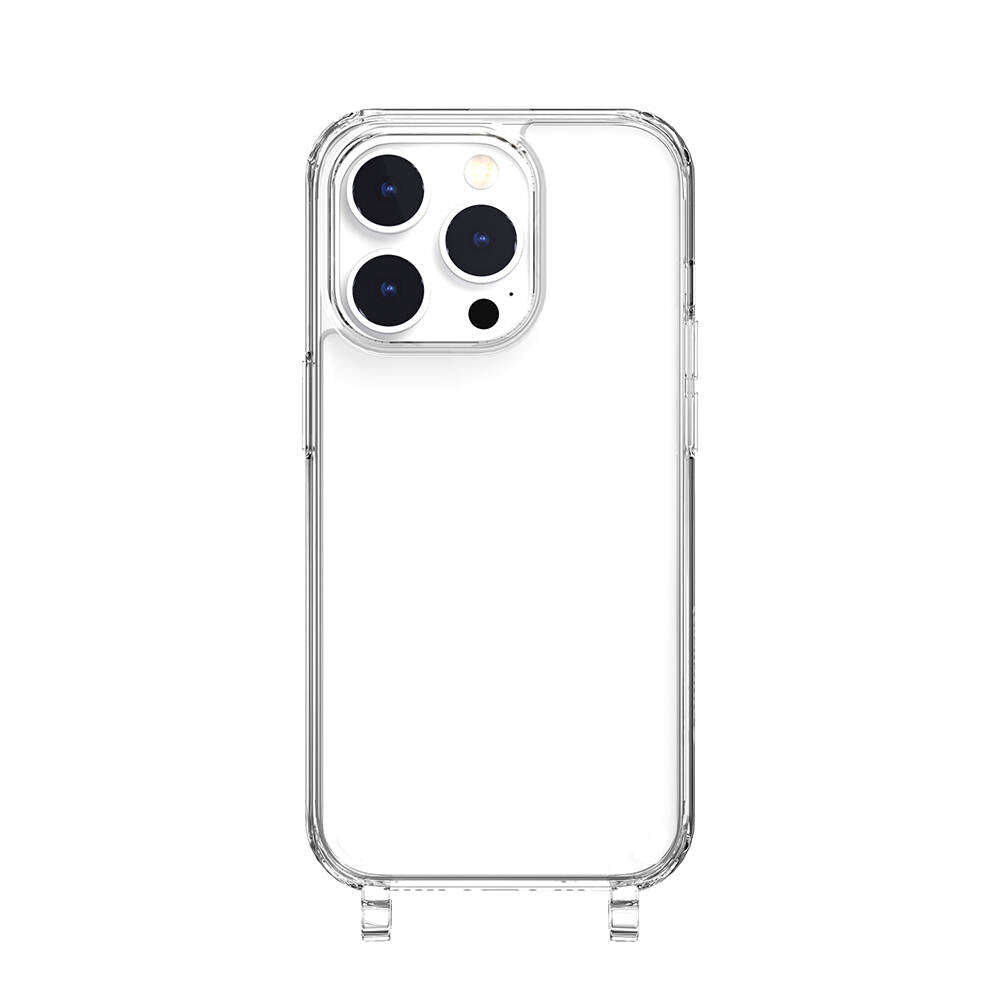 iPhone 14 Pro Kılıf Boyun Askılı Şok Önleyicili Şeffaf Lisanslı Switcheasy Play Kılıf Lacivert