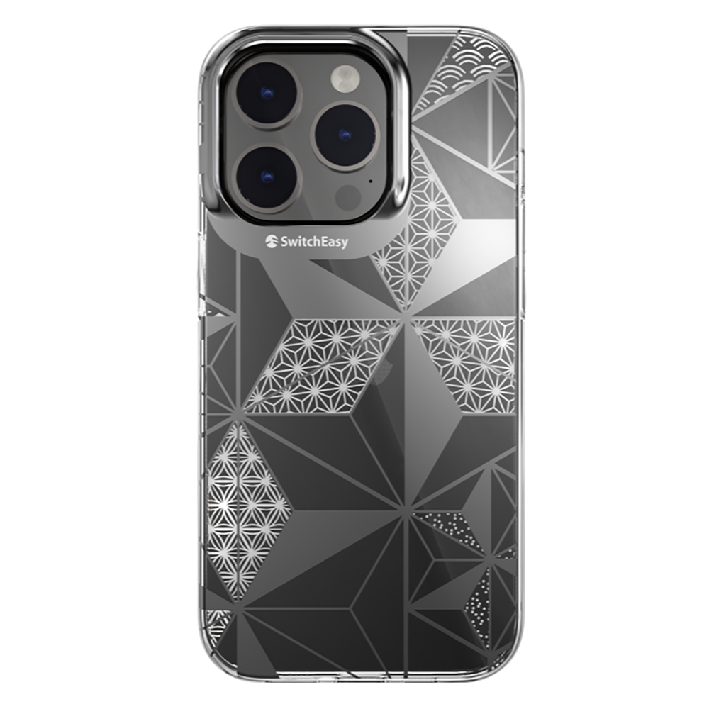 iPhone 14 Pro Kılıf Çift IMD Baskılı Lisanslı Switcheasy Artist Asanoha Kılıf Şeffaf