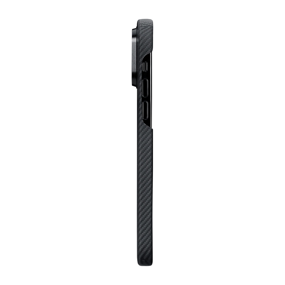 iPhone 14 Pro Kılıf Magsafe Şarj Özellikli 600D Aramid Fiber Pitaka Tactile Woven Orchestra Serisi Rhapsody Kılıf Siyah