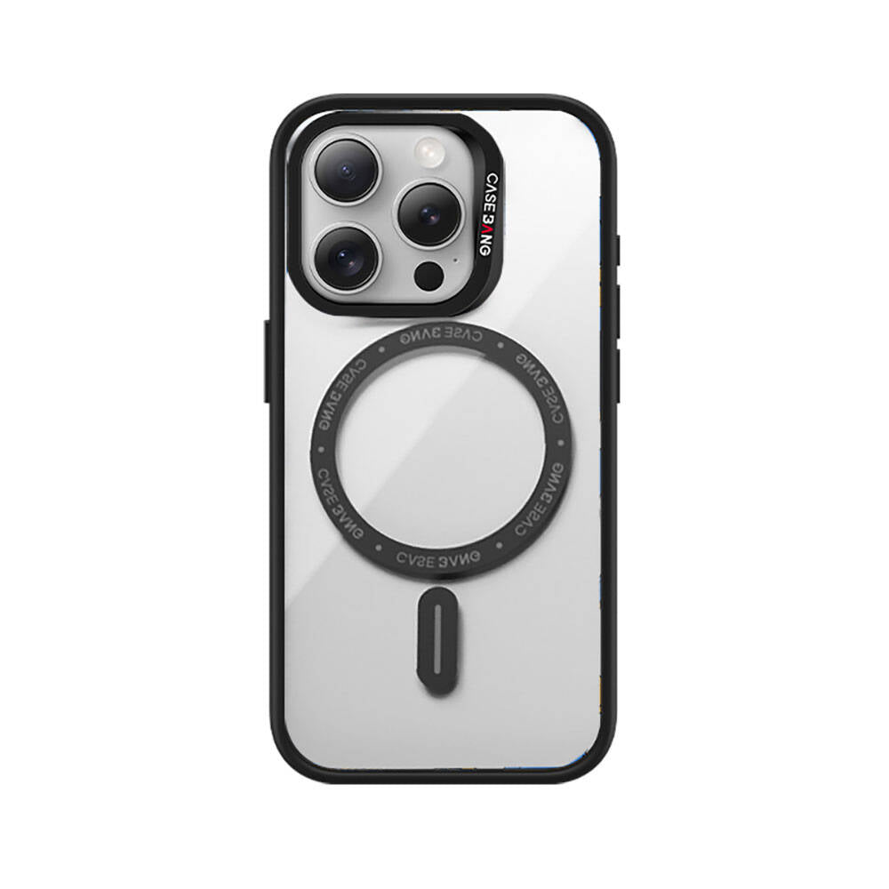 iPhone 14 Pro Kılıf Magsafe Şarj Özellikli Casebang Body Frame Kılıf Siyah