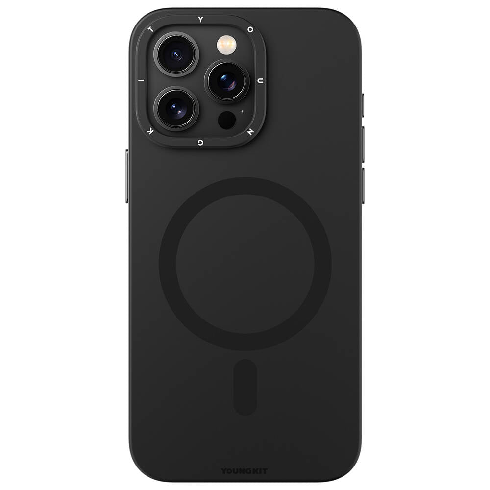 iPhone 14 Pro Kılıf Magsafe Şarj Özellikli Çizilmeye ve Aşınmaya Dayanıklı Youngkit Velvet Serisi Kılıf Siyah