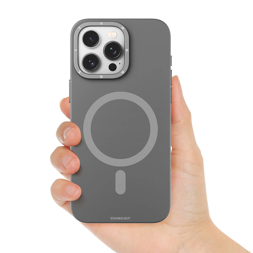 iPhone 14 Pro Kılıf Magsafe Şarj Özellikli Çizilmeye ve Aşınmaya Dayanıklı Youngkit Velvet Serisi Kılıf Mavi