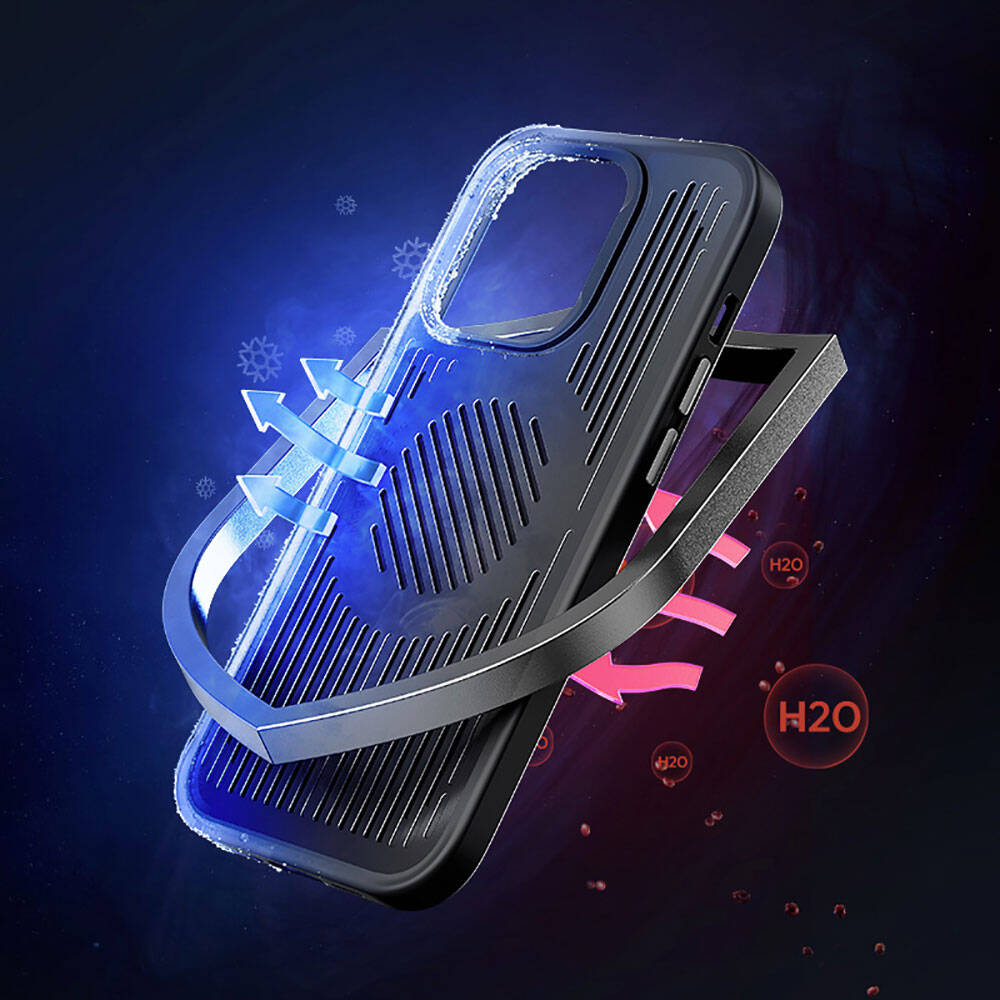 iPhone 14 Pro Kılıf Magsafe Şarj Özellikli Düşme Dirençli Soğutucu Benks Biliz Kılıf Siyah