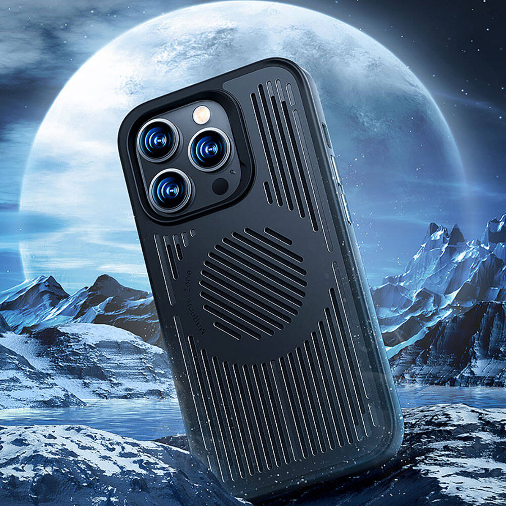 iPhone 14 Pro Kılıf Magsafe Şarj Özellikli Düşme Dirençli Soğutucu Benks Biliz Kılıf Siyah