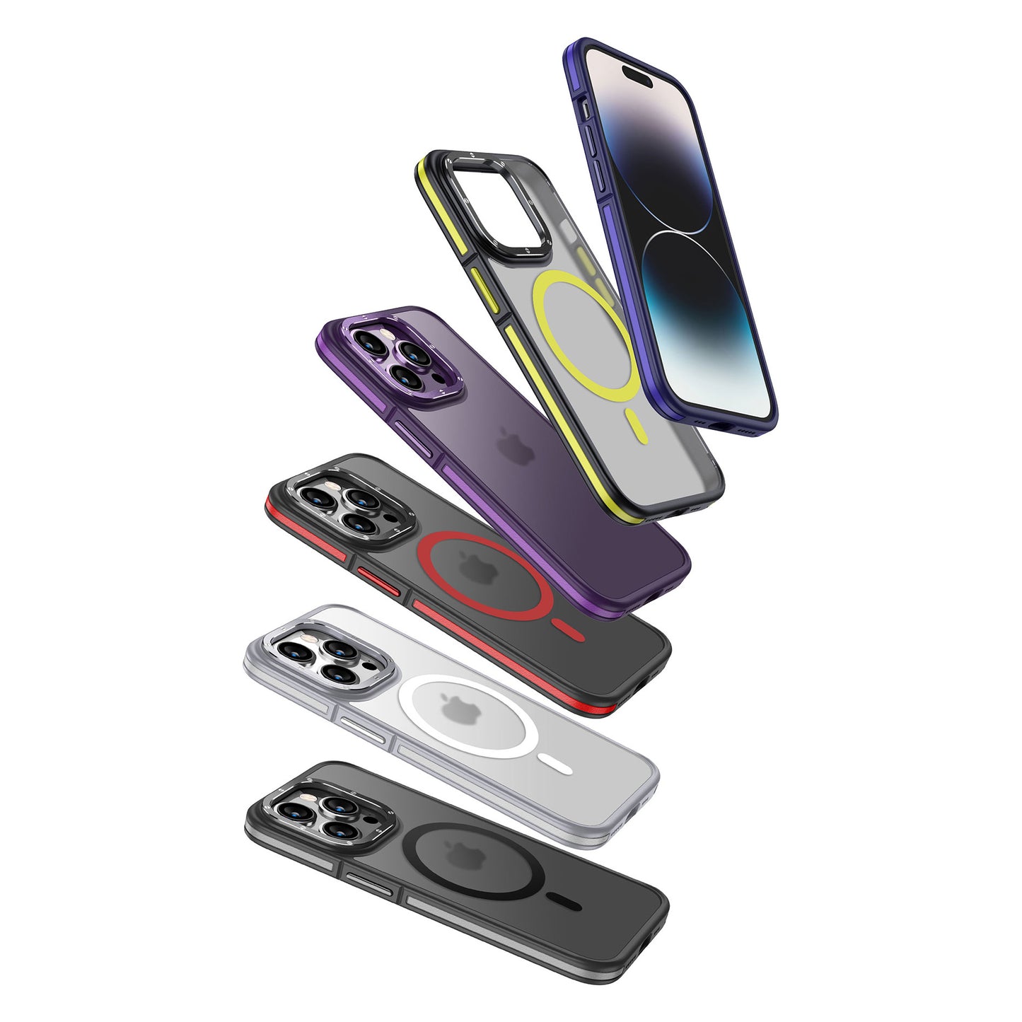 iPhone 14 Pro Kılıf Magsafe Şarj Özellikli Mat Görünümlü Wlons Vevo Kılıf Sarı