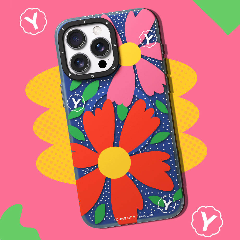 iPhone 14 Pro Kılıf Magsafe Şarj Özellikli Sunshine Tasarımlı Youngkit Colorful Serisi Kılıf Kırmızı
