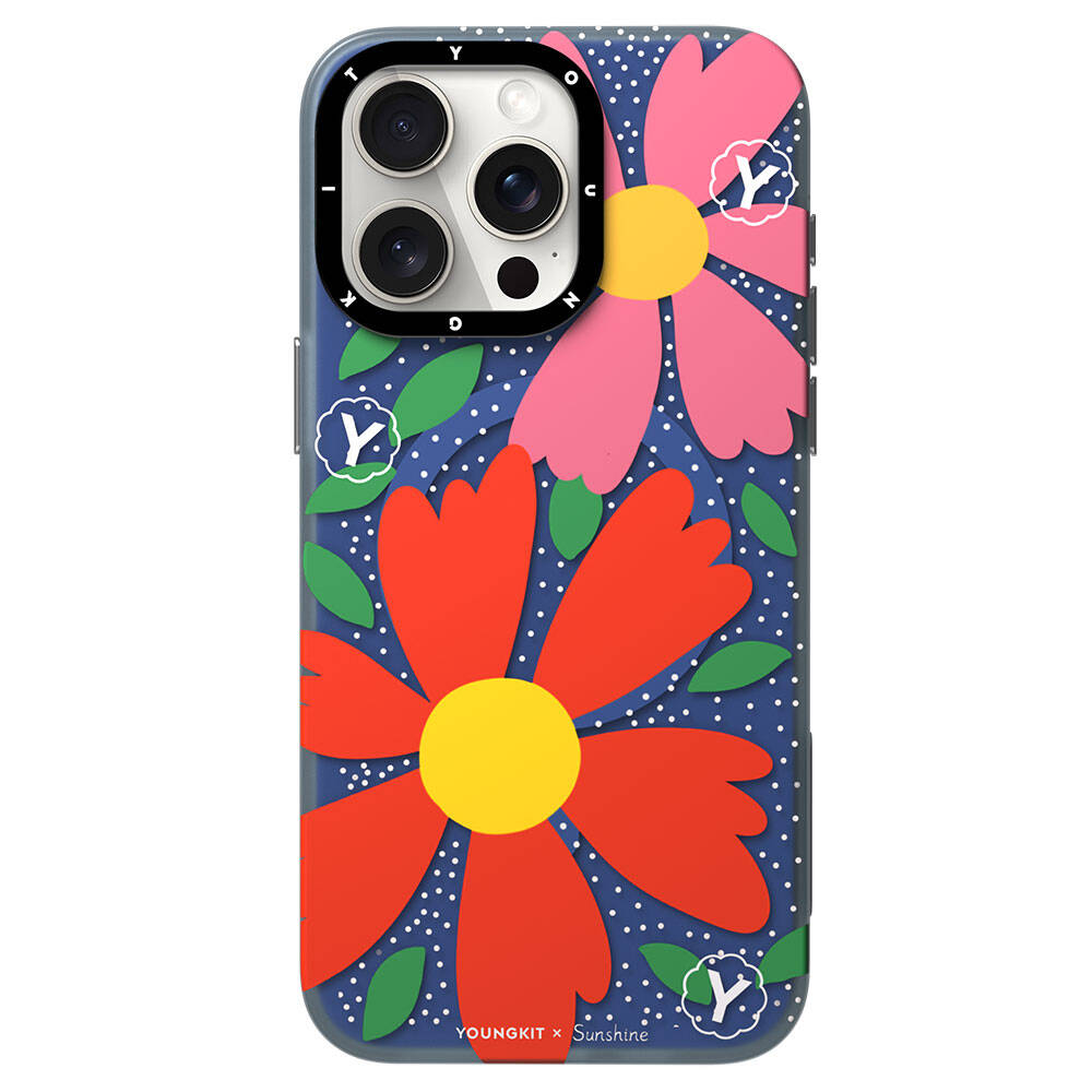 iPhone 14 Pro Kılıf Magsafe Şarj Özellikli Sunshine Tasarımlı Youngkit Colorful Serisi Kılıf Kırmızı