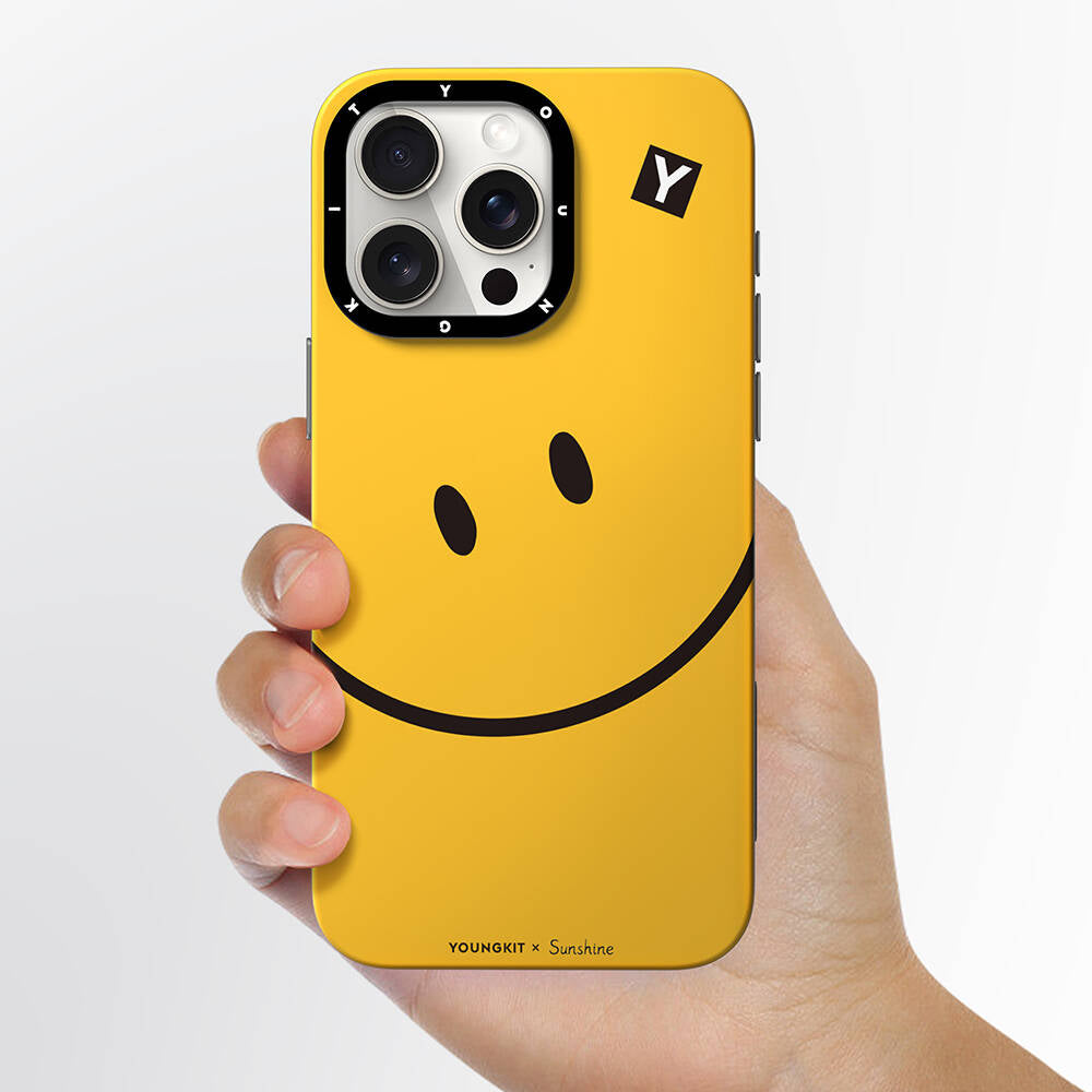 iPhone 14 Pro Kılıf Magsafe Şarj Özellikli Sunshine Tasarımlı Youngkit Daily Happy Serisi Kılıf Sarı