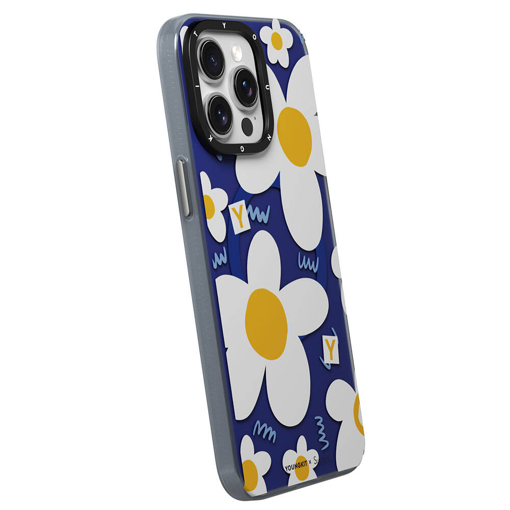 iPhone 14 Pro Kılıf Magsafe Şarj Özellikli Sunshine Tasarımlı Youngkit Spring Breeze Serisi Kılıf Beyaz