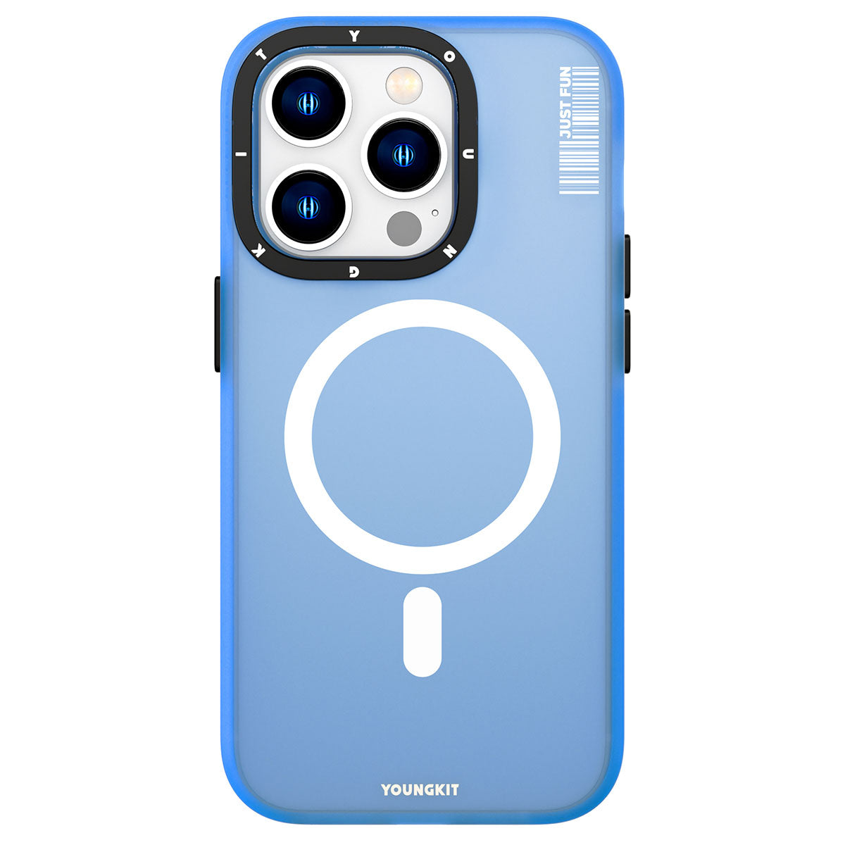 iPhone 14 Pro Kılıf Magsafe Şarj Özellikli Youngkit Colored Sand Serisi Kılıf Mavi