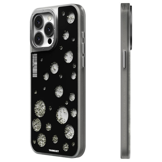 iPhone 14 Pro Kılıf Magsafe Şarj Özellikli Youngkit Quicksand Beads Serisi Kılıf Siyah