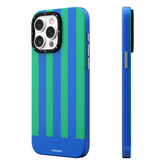 iPhone 14 Pro Kılıf Magsafe Şarj Özellikli Youngkit Striped Piano Keys Serisi Kılıf Mavi
