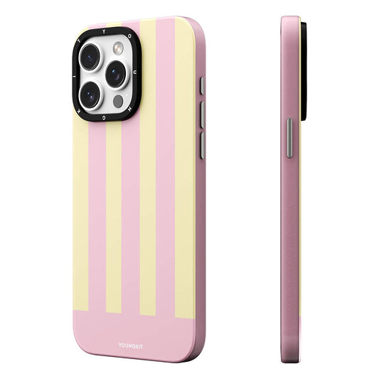 iPhone 14 Pro Kılıf Magsafe Şarj Özellikli Youngkit Striped Piano Keys Serisi Kılıf Pembe