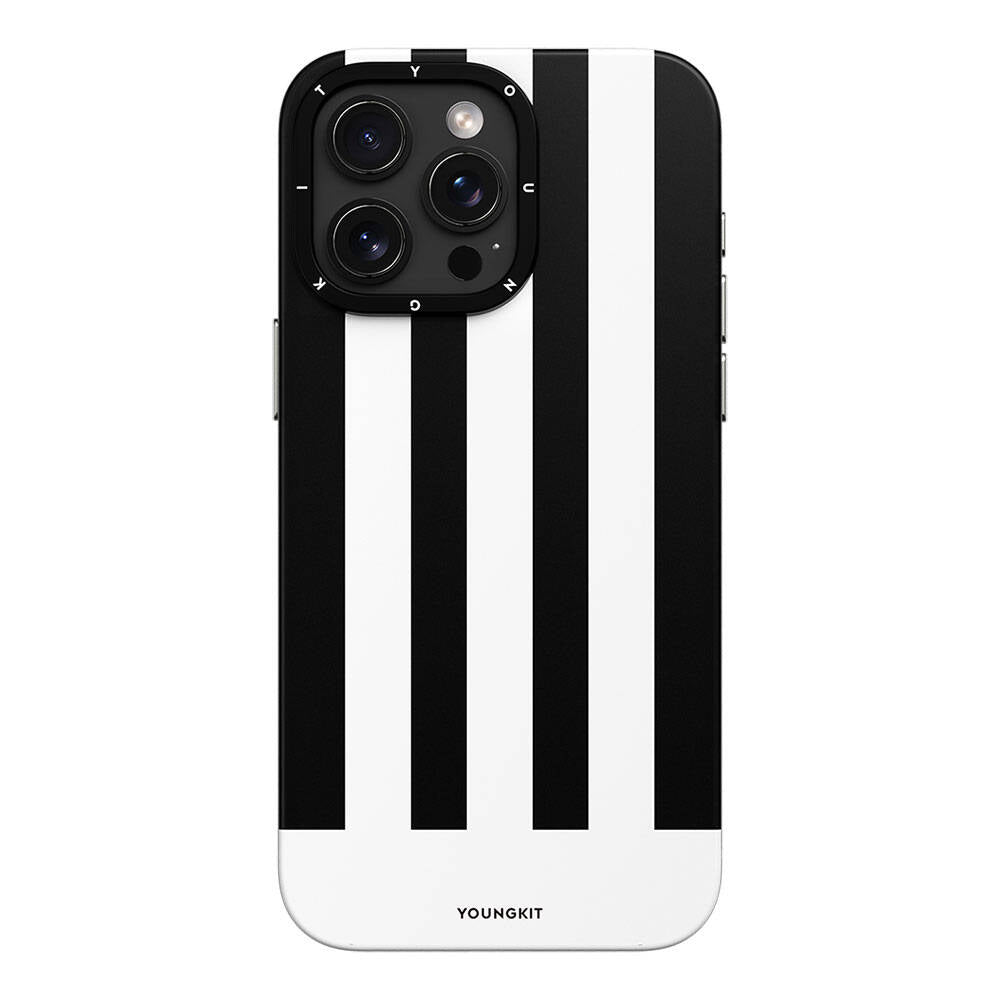 iPhone 14 Pro Kılıf Magsafe Şarj Özellikli Youngkit Striped Piano Keys Serisi Kılıf Mavi