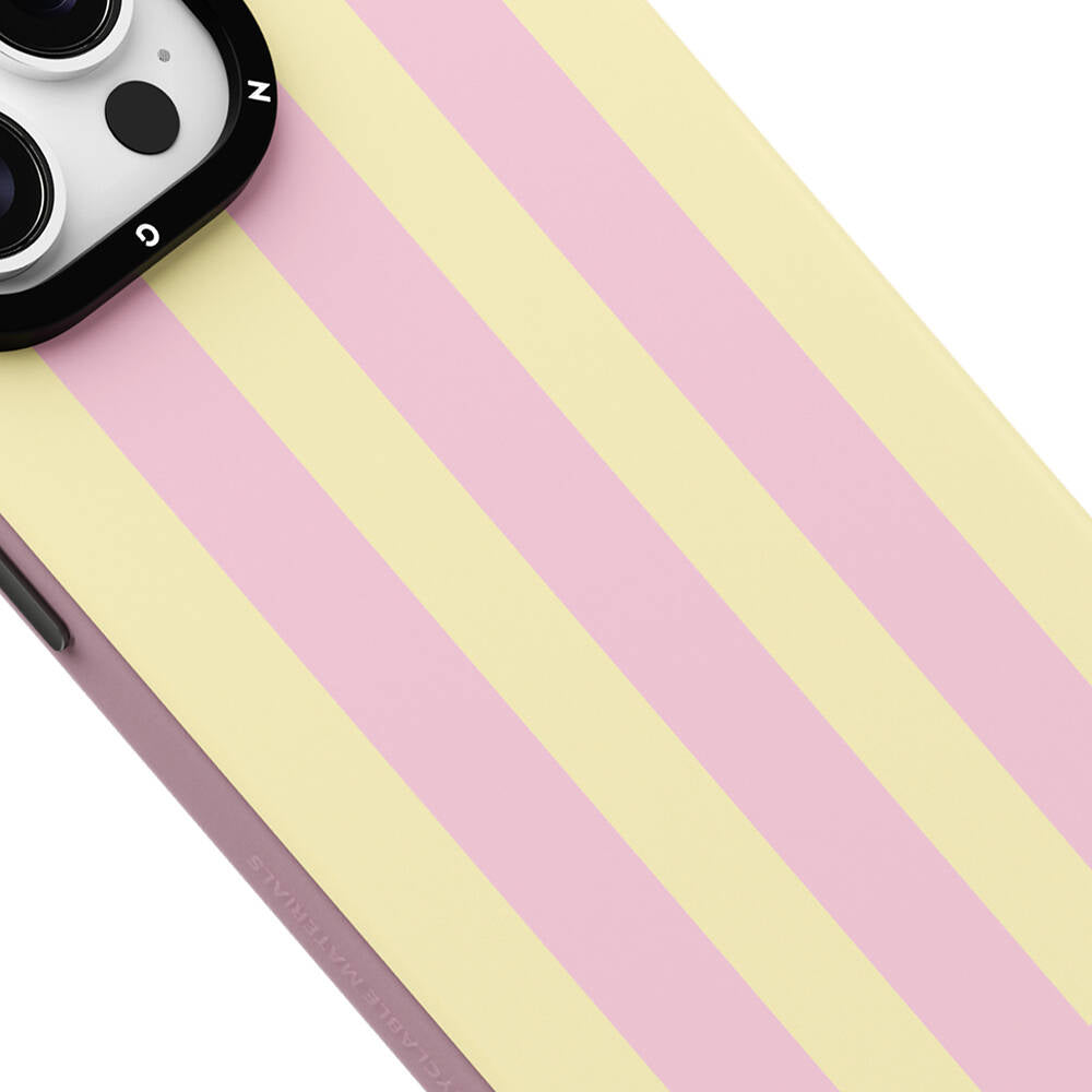 iPhone 14 Pro Kılıf Magsafe Şarj Özellikli Youngkit Striped Piano Keys Serisi Kılıf Pembe