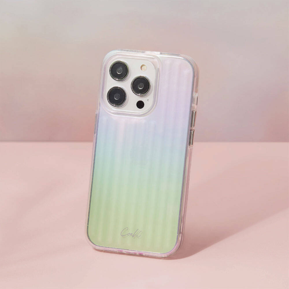 iPhone 14 Pro Kılıf Parlayan Arka Yüzey Coehl Linear Kılıf Yeşil