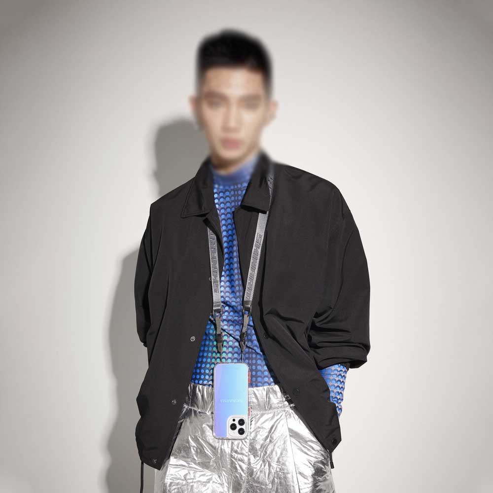 iPhone 14 Pro Kılıf SkinArma Şeffaf Airbag Tasarımlı Boyun Askılı Kiru Kılıf Colorful