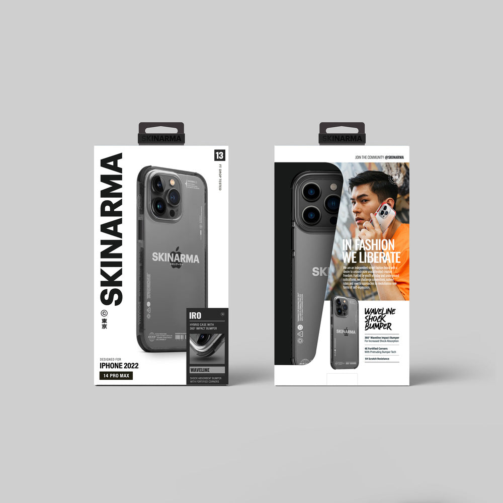 iPhone 14 Pro Kılıf SkinArma Şeffaf Airbag Tasarımlı Iro Kılıf Siyah