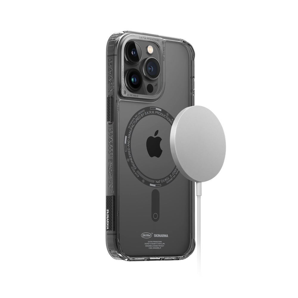 iPhone 14 Pro Kılıf SkinArma Şeffaf Airbag Tasarımlı Magsafe Şarj Özellikli Saido Kılıf Renksiz