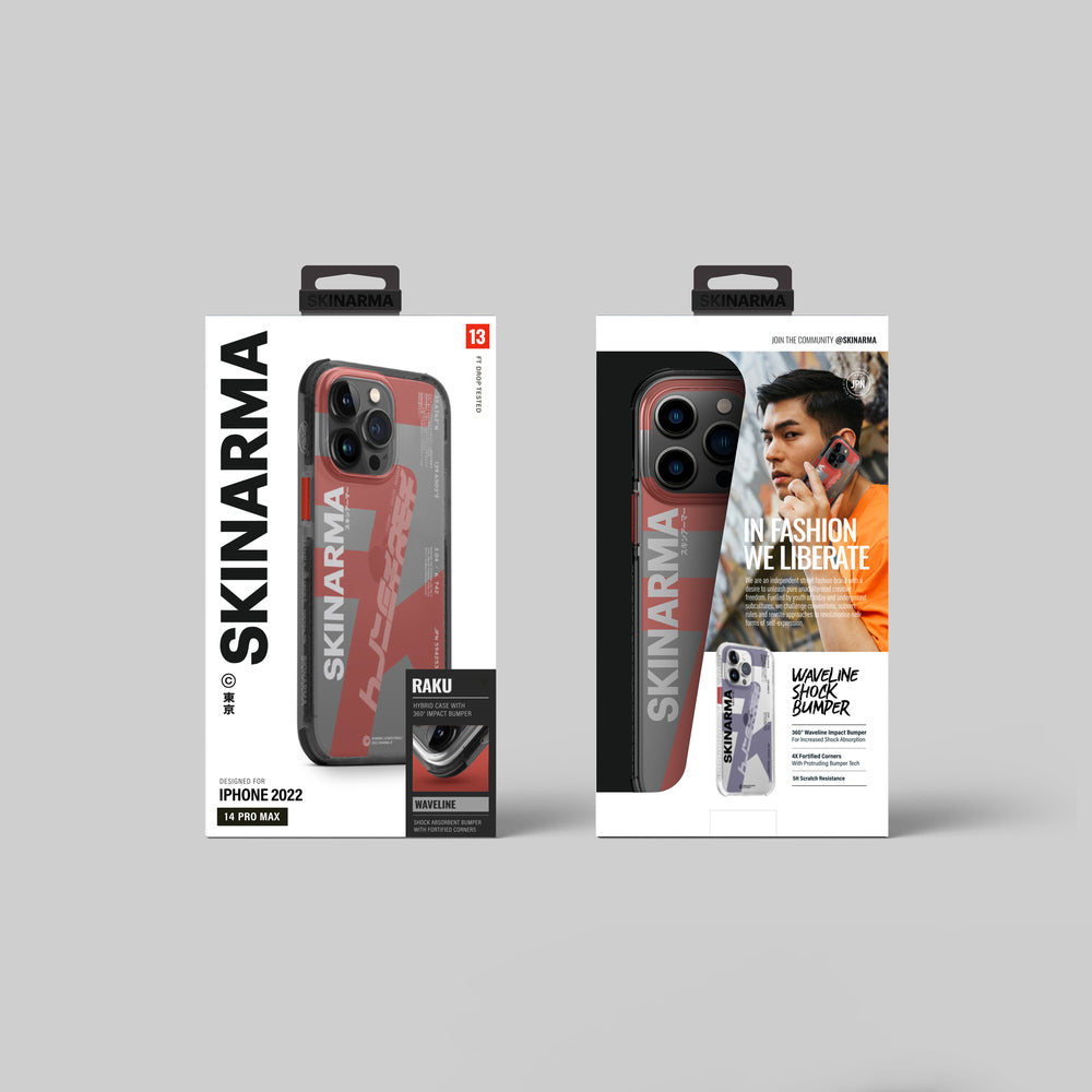 iPhone 14 Pro Kılıf SkinArma Şeffaf Airbag Tasarımlı Raku Kılıf Turuncu