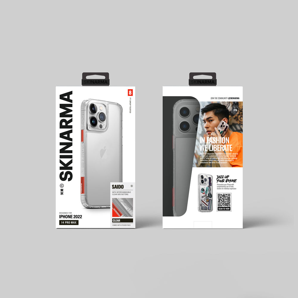 iPhone 14 Pro Kılıf SkinArma Şeffaf Airbag Tasarımlı Saido Kılıf Renksiz