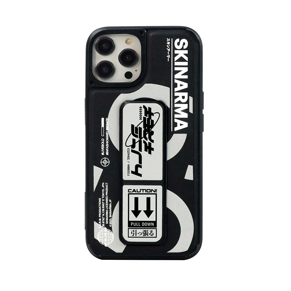 iPhone 14 Pro Kılıf SkinArma Standlı Deri Görünümlü Bango Kılıf Gümüş