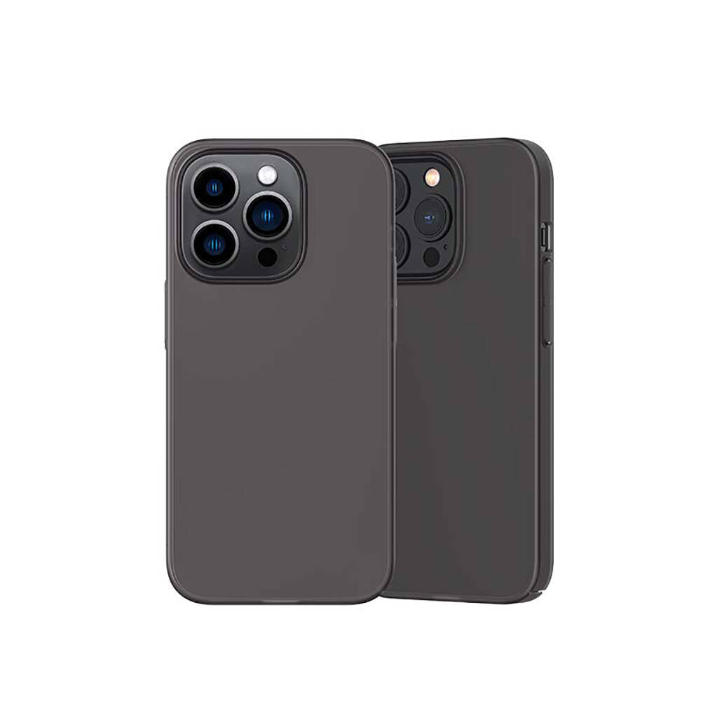 iPhone 14 Pro Kılıf Ultra İnce Mat PC Arka Yüzey Recci Elite Serisi Kılıf Gri