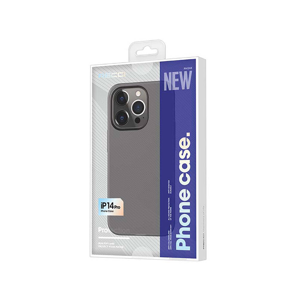 iPhone 14 Pro Kılıf Ultra İnce Mat PC Arka Yüzey Recci Elite Serisi Kılıf Beyaz