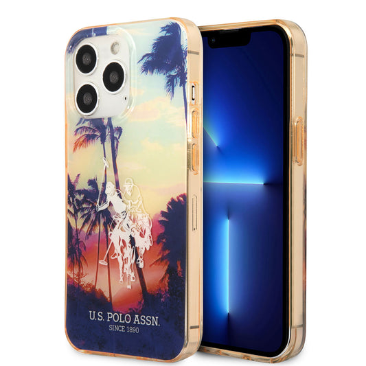 iPhone 14 Pro Kılıf U.S. POLO ASSN. Renkli Ağaç Baskılı Dizayn Kılıf Kırmızı
