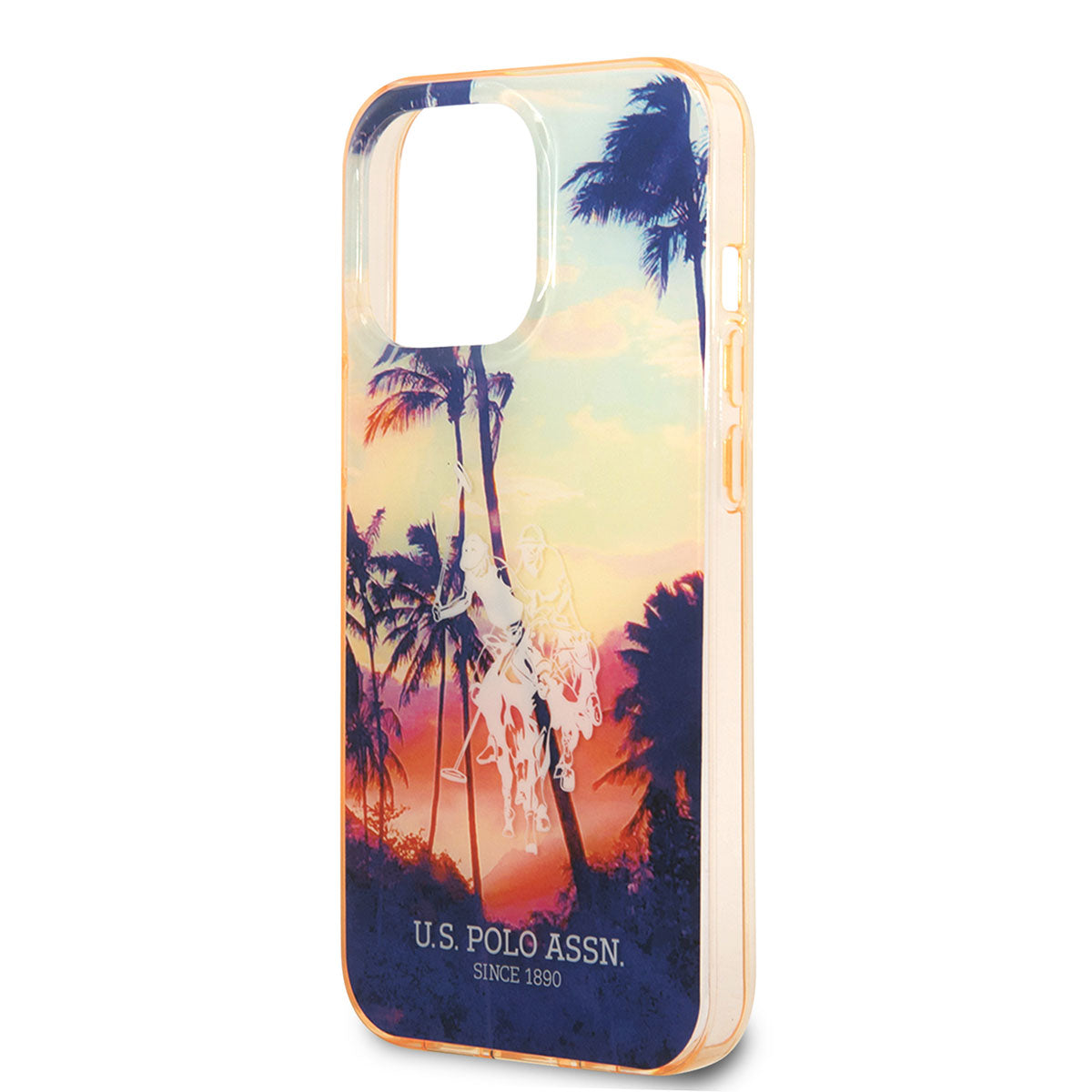 iPhone 14 Pro Kılıf U.S. POLO ASSN. Renkli Ağaç Baskılı Dizayn Kılıf Kırmızı