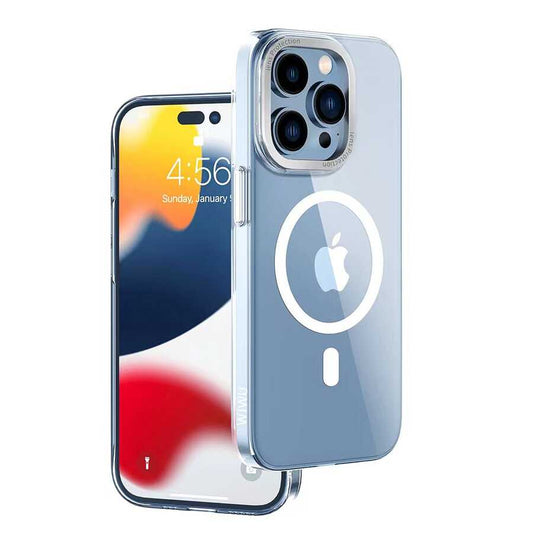 iPhone 14 Pro Kılıf Wiwu MCC-102 Magnetic Crystal Sert PC Kılıf Renksiz