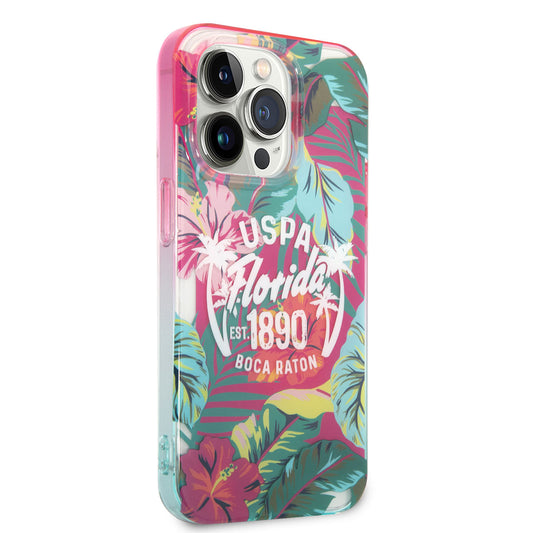 Apple iPhone 14 Pro Max Case U.S. Polo Assn. Color Leaf Printed Design Cover