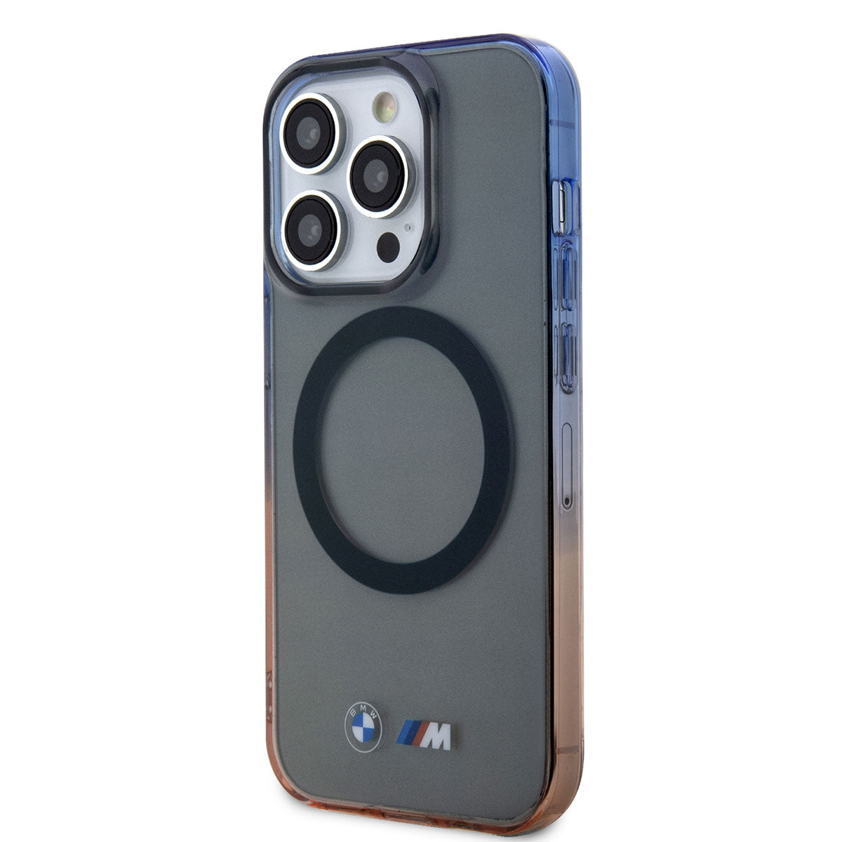 iPhone 14 Pro Max Kılıf BMW Magsafe Şarj Özellikli Transparan Renk Geçişli Dizayn Kılıf Gri