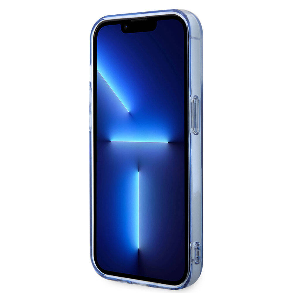 iPhone 14 Pro Max Kılıf BMW Magsafe Şarj Özellikli Transparan Tricolor Stripes Orjinal Lisanslı Kılıf Mavi