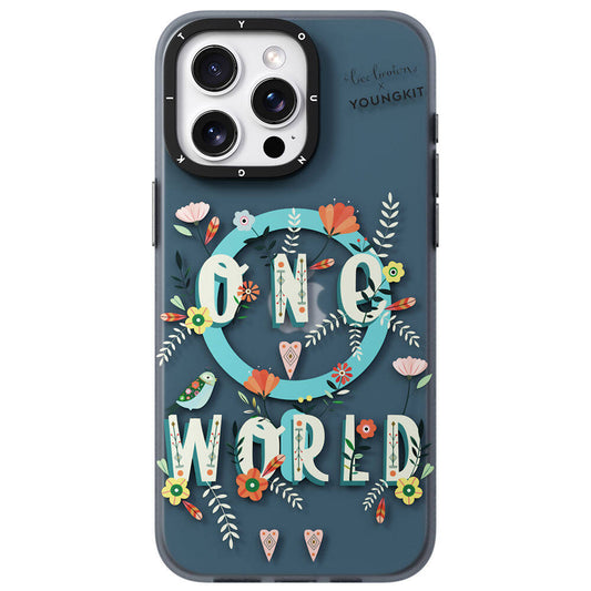 iPhone 14 Pro Max Kılıf Magsafe Şarj Özellikli Bee Brown Tasarımlı Youngkit Colorful Life Serisi Kılıf Turkuaz