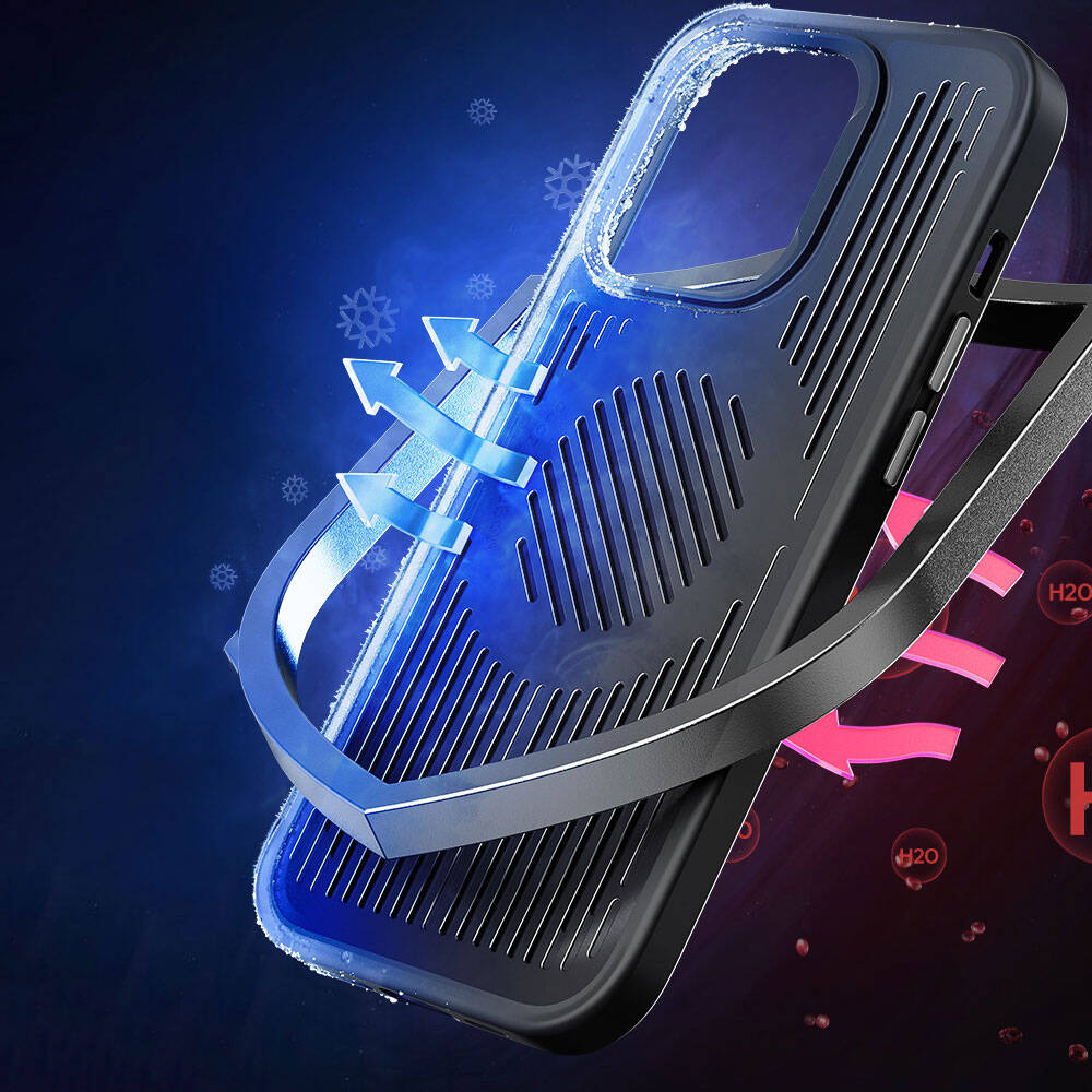 iPhone 14 Pro Max Kılıf Magsafe Şarj Özellikli Düşme Dirençli Soğutucu Benks Biliz Kılıf Siyah