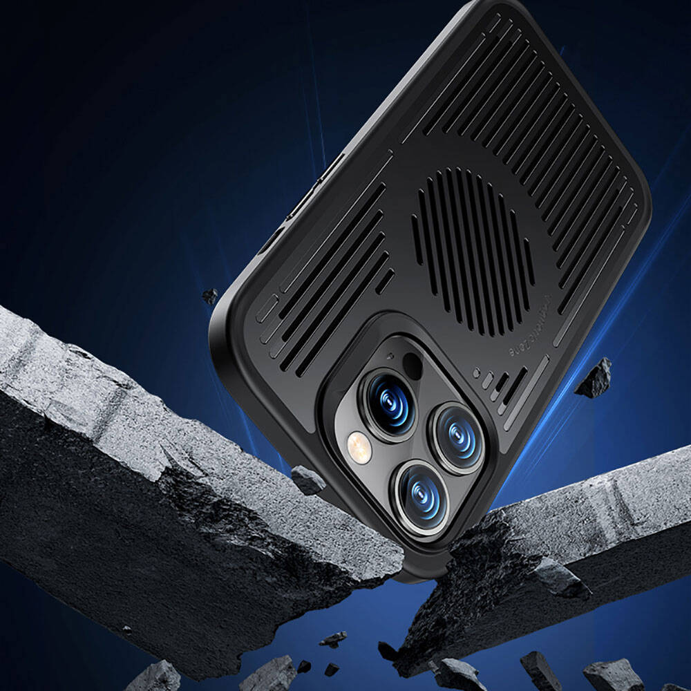 iPhone 14 Pro Max Kılıf Magsafe Şarj Özellikli Düşme Dirençli Soğutucu Benks Biliz Kılıf Siyah