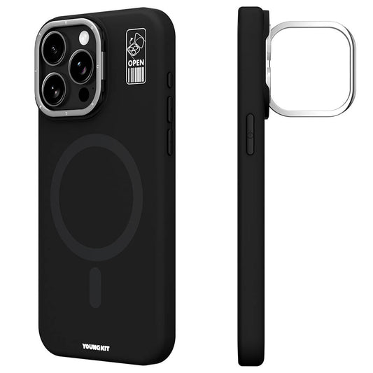 Apple iPhone 14 Pro Max Kılıf M-safe Şarj Özellikli Kamera Standlı Youngkit Bitty Cream Kapak