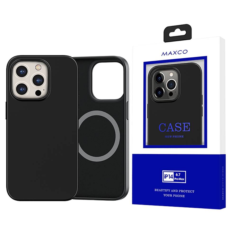 iPhone 14 Pro Max Kılıf Magsafe Şarj Özellikli Liquid Silikon Recci Mousse Serisi Kılıf Siyah