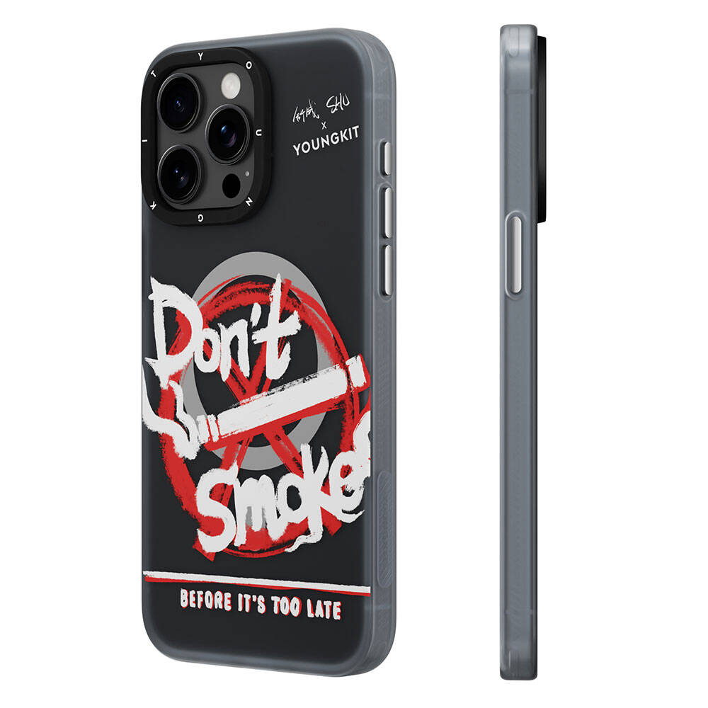 iPhone 14 Pro Max Kılıf Magsafe Şarj Özellikli Shu Tasarımlı Youngkit City Serisi Kılıf Siyah-Kırmızı