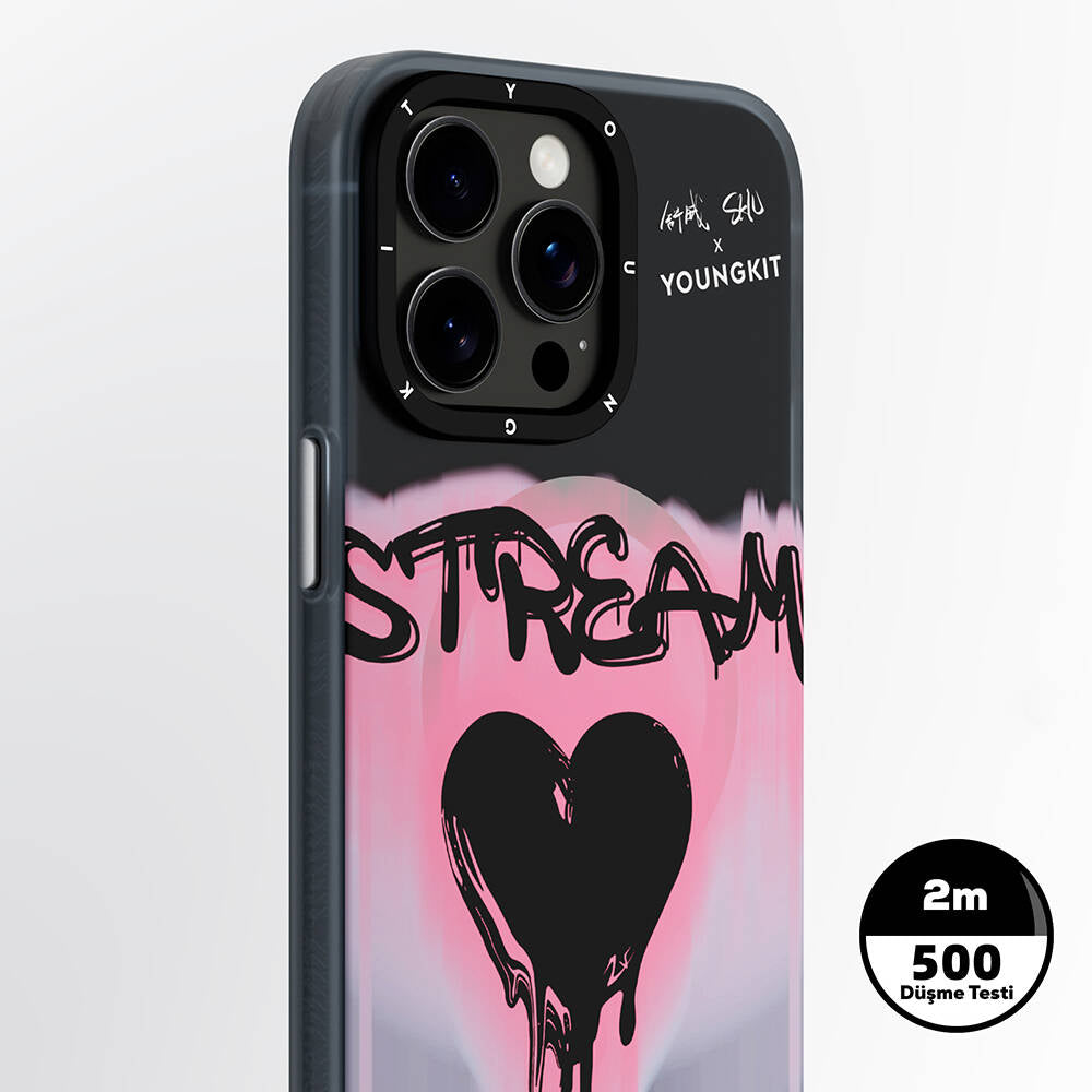 iPhone 14 Pro Max Kılıf Magsafe Şarj Özellikli Shu Tasarımlı Youngkit Dreamland Serisi Kılıf Pembe